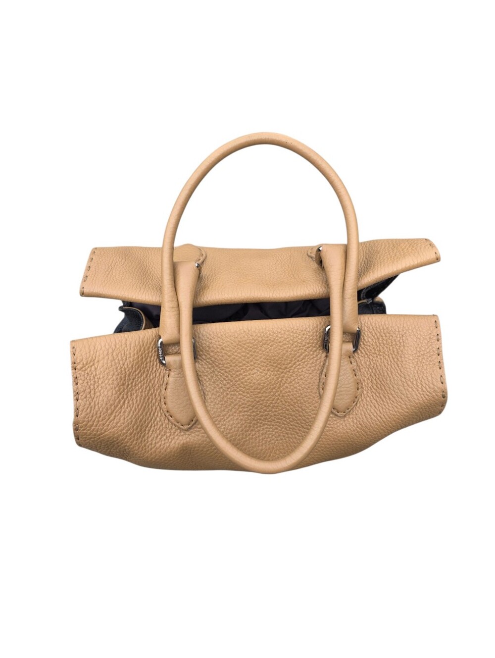 FENDI Selleria Made to Order 2012 Tan Pebbled Leather Tote Like New